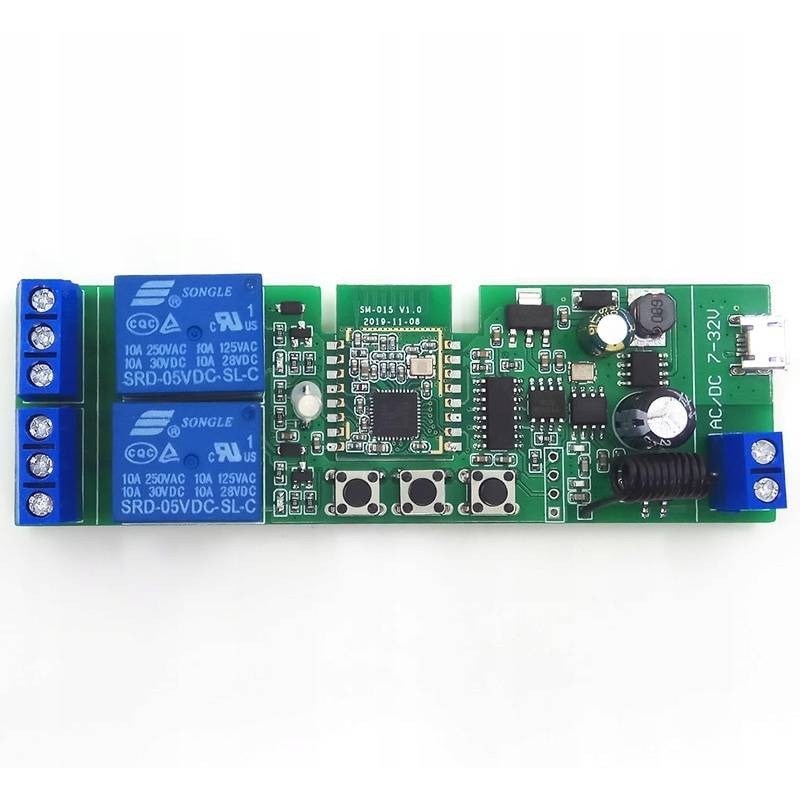 2CH DC 5-32V voltage-free ZigBee + RF controller