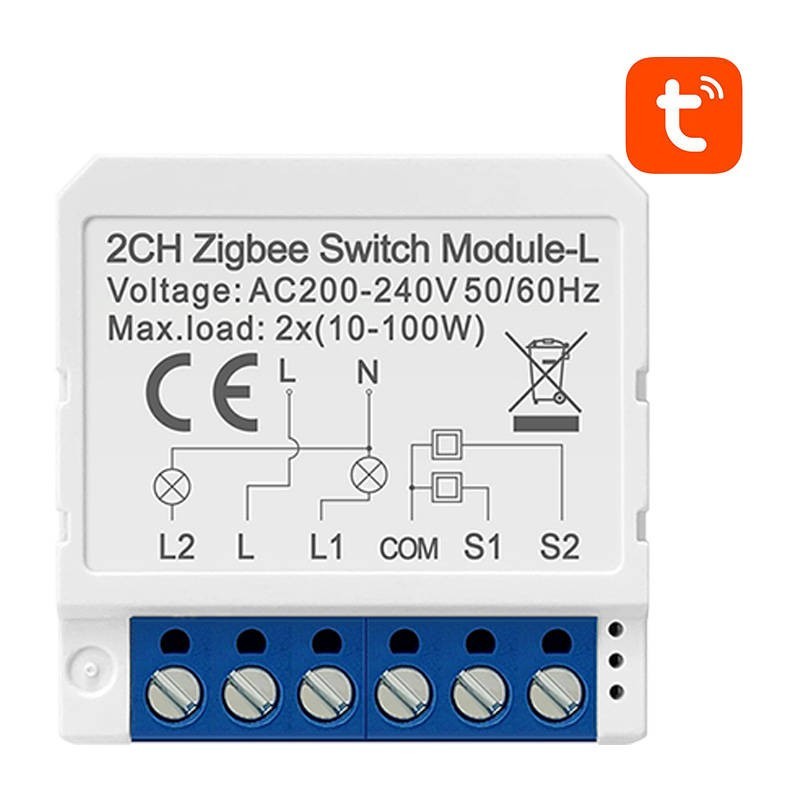 Модуль интеллектуального переключателя ZigBee LZWSM16-W2 без нейтрали TUYA Avatto