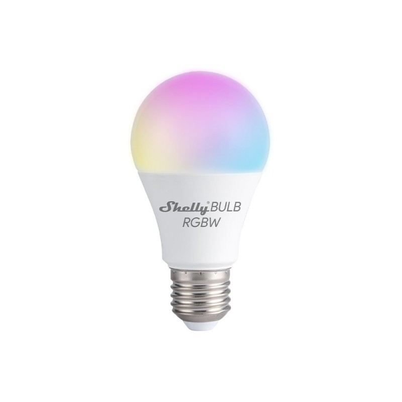 Shelly Duo RGBW (E27) умная Wi-Fi лампа с регулируемой яркостью, белая + цветная