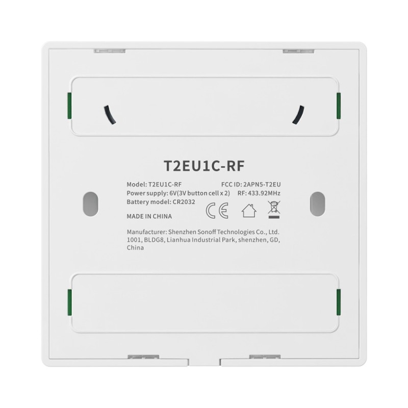 SONOFF T2 EU 1C RF (тип 86) Беспроводная настенная панель RF 433 МГц, 1 группа