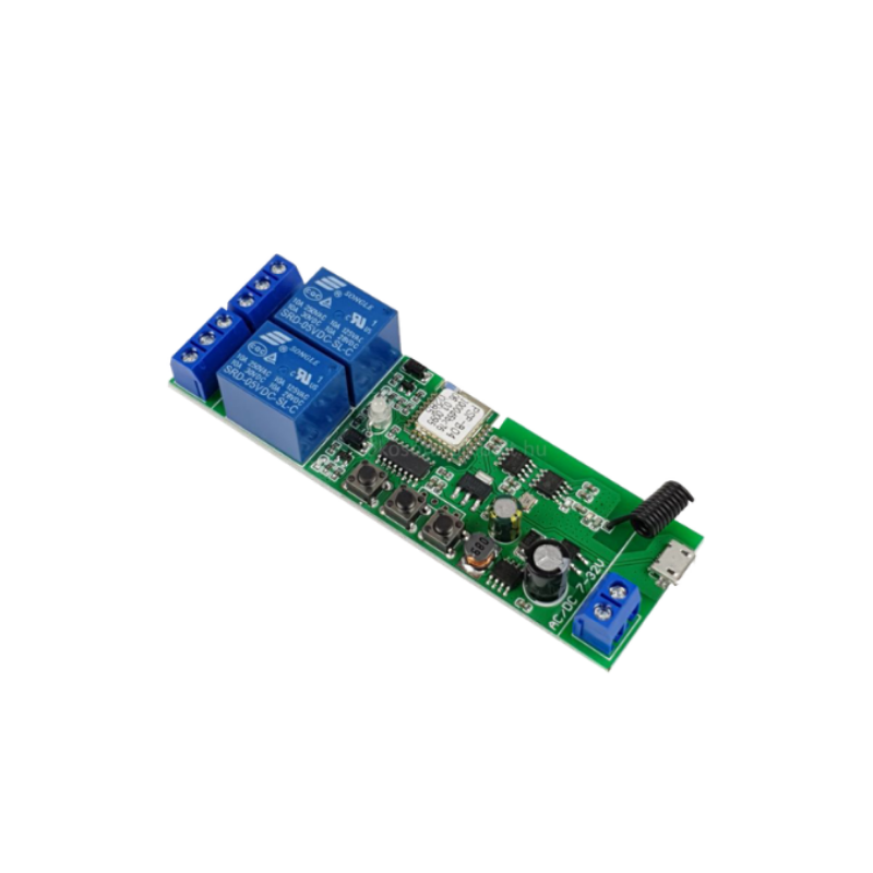 SmartWise 5V-32V 2 grupu viedais releja slēdzis ar sauso kontaktu un mirkļa slēdzi, eWeLink / Sonoff