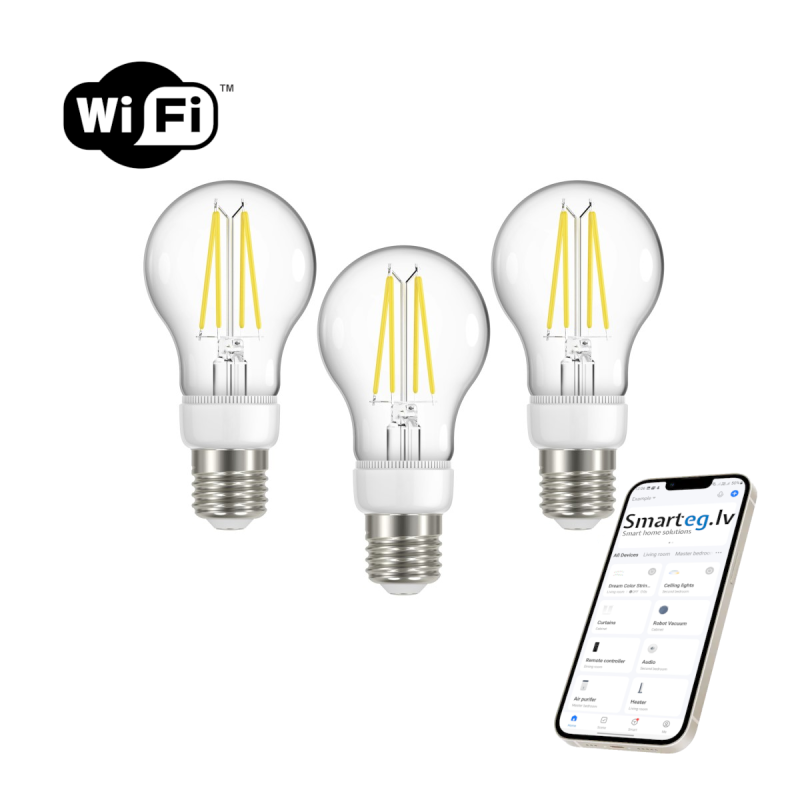 Smart filament bulb LED E27 7W warm, cold white (3 pack)