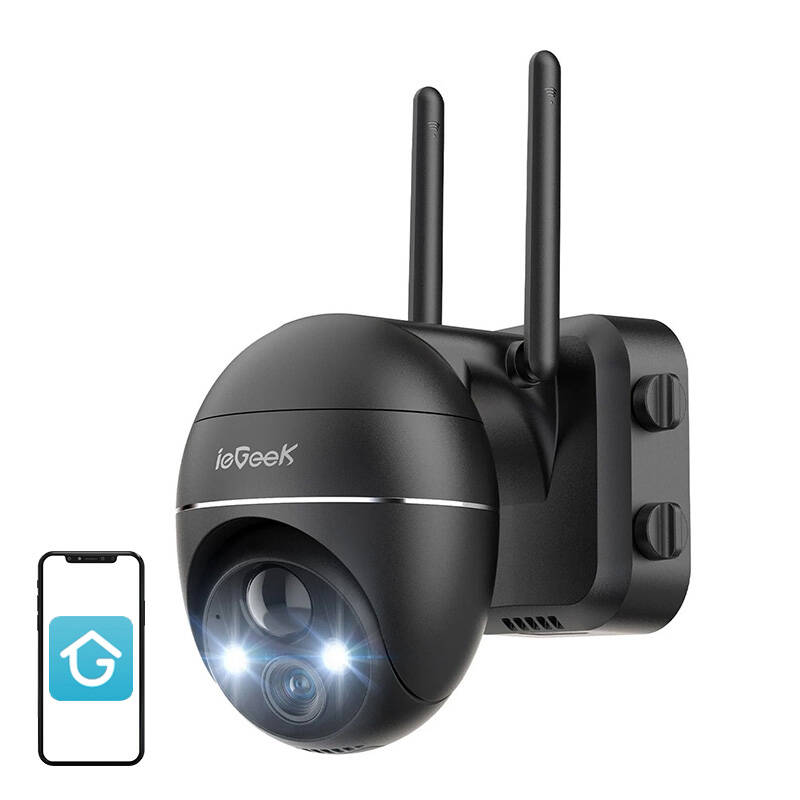 Беспроводная 3-мегапиксельная WiFi-камера для улицы ieGeek ZS-GX1S черная 5200 мАч