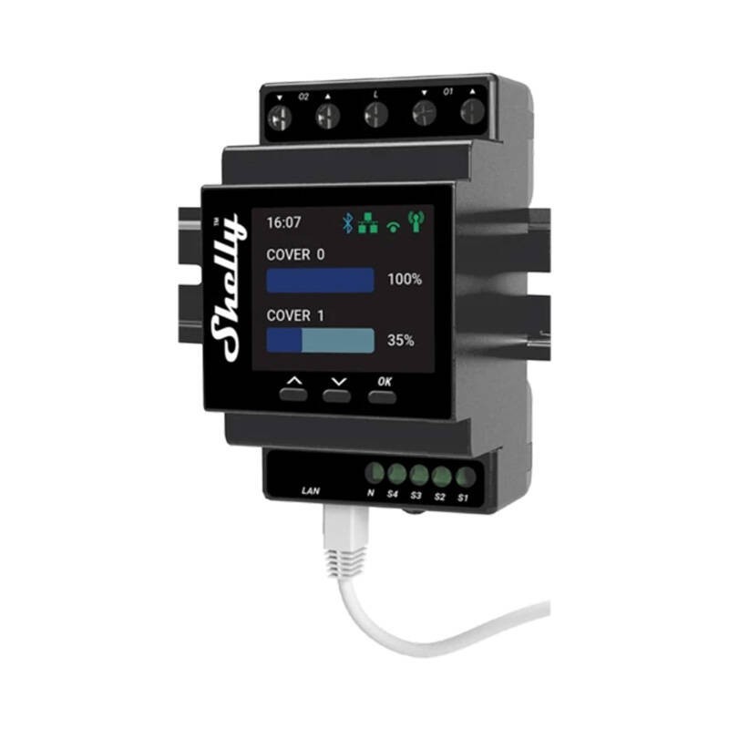 DIN Rail Smart Controller Pro Dual Cover PM with power metering Shelly
