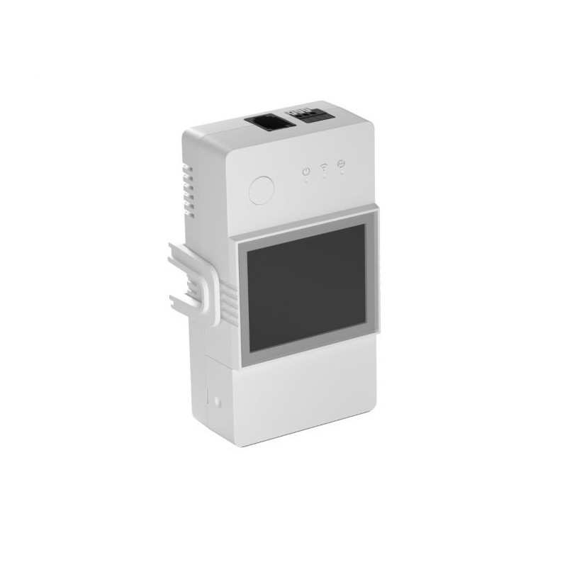 Sonoff TH16 Elite (R3) WiFi viedais relejs (230V/16A un NO/NC sausais kontakts) ar sensora ieeju un LCD ekrāniem