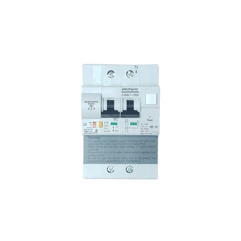 Wi-Fi Smart Residual Current Operated Circuit Breaker, with power meter and overload protection (max