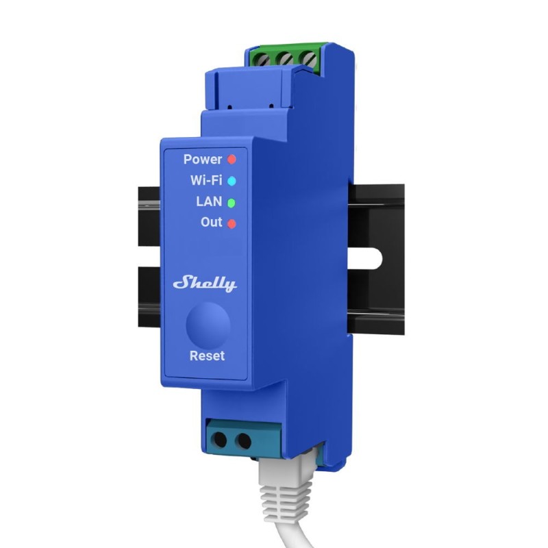 Shelly PRO 1 WiFi + Ethernet 1-клавишный интеллектуальный релейный переключатель с поддержкой DIN-рейки