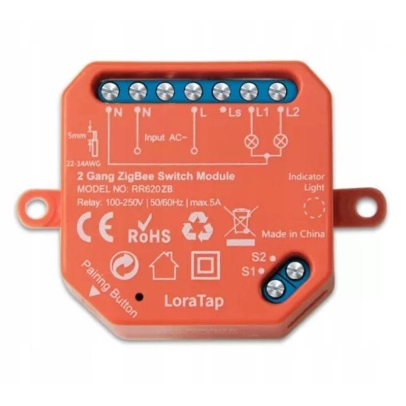 2-канальный релейный модуль Zigbee