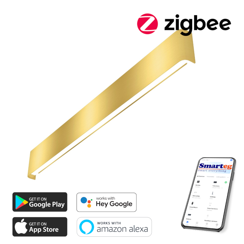 Sienas lampa 76 cm 40w zelta Zigbee