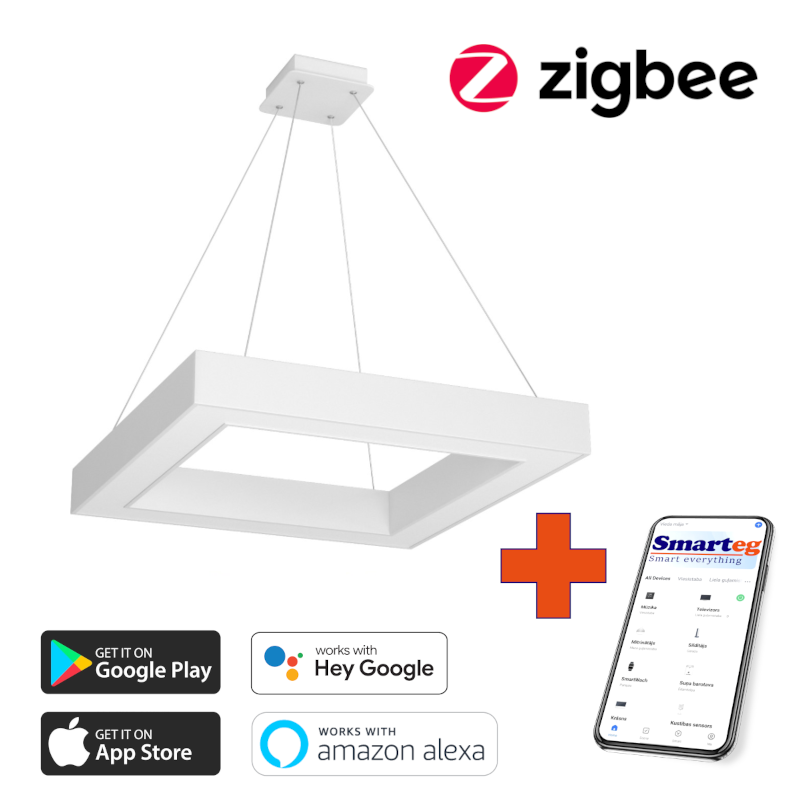 Viedā šūnu lampa 80x80cm 60W balta Zigbee