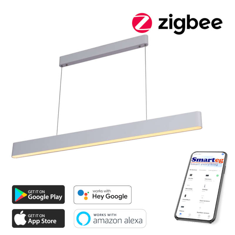 LED lamp 120cm, CCT 40W/RGB 18W Zigbee