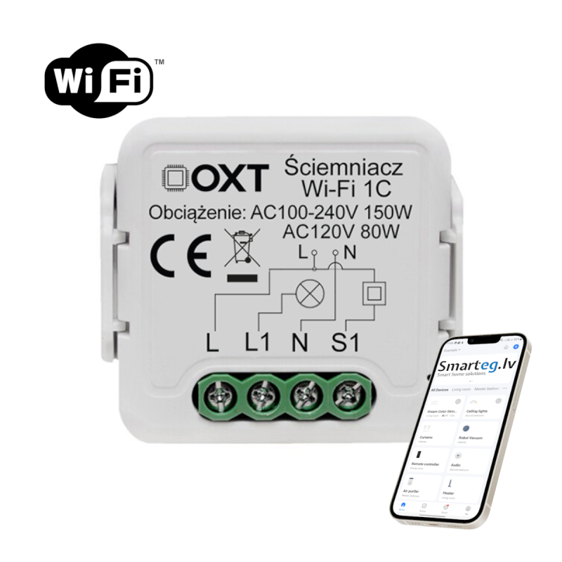Реле диммера с 1 кнопкой Wi-Fi