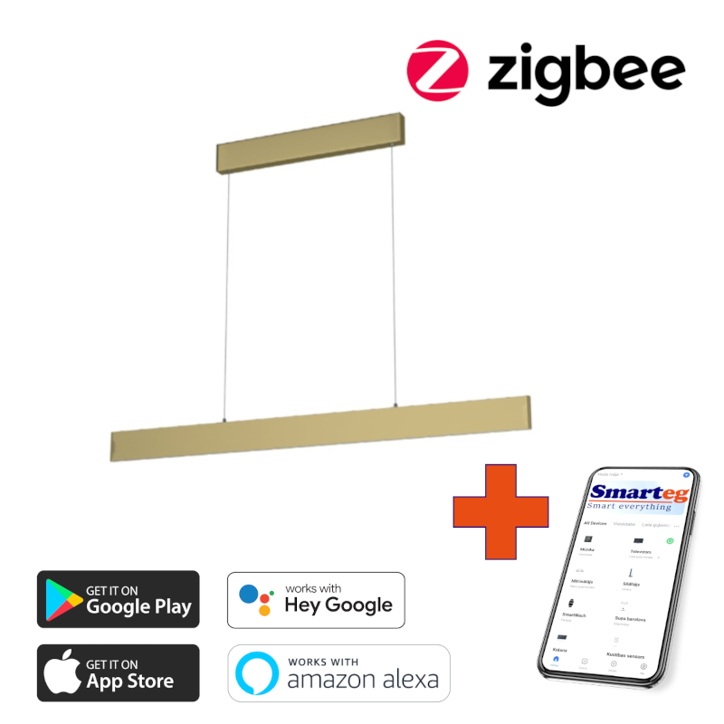 Viedā šūnu lampa 118cm 18W zelta Zigbee