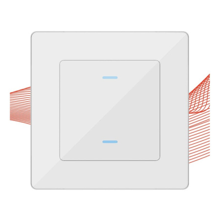 2 pogas Balta stikla sienas slēdzis Zigbee