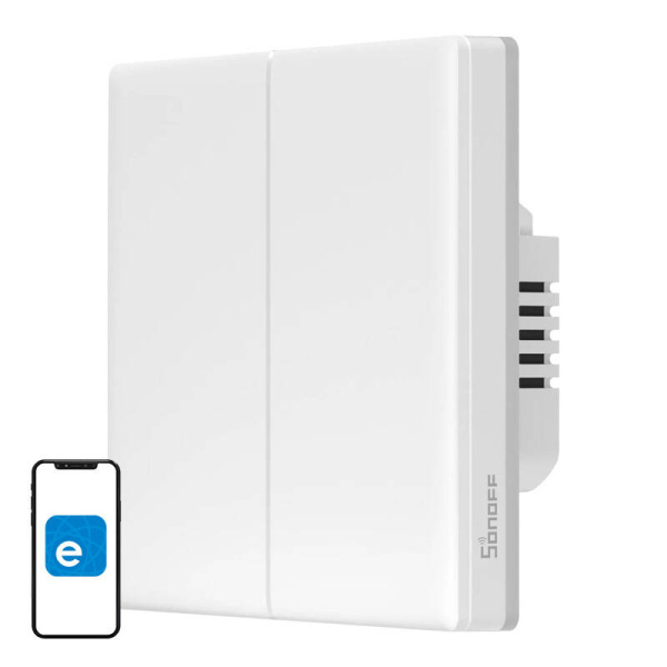 Sonoff TX T5 2C viedais Wi-Fi skāriena sienas slēdzis (2 kanāli)