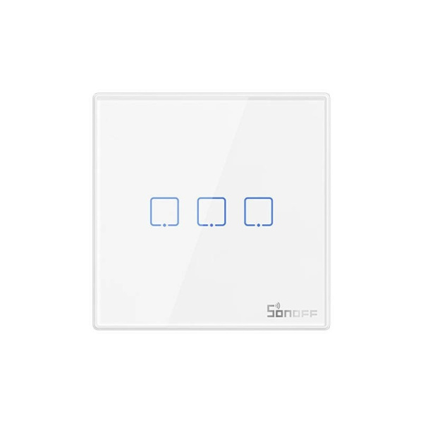 Viedais bezvadu sienas slēdzis T2EU3C-RF 433MHz (3 kanāli) Sonoff