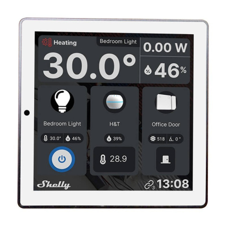 Komplekts Shelly Wall Display Control Panel (balts) + BLU H&T Ivory
