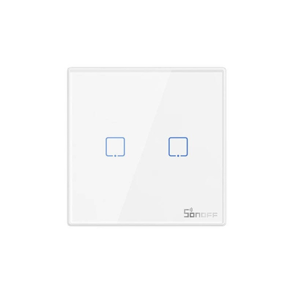 Viedais bezvadu sienas slēdzis T2EU2C-RF 433MHz (2 kanāli) Sonoff