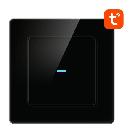 Viedais gaismas slēdzis WiFi N-TS10-B1 1 virziena TUYA (melns) Avatto