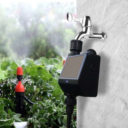 Smart apūdeņošanas vārsts ar saules paneli + augsnes mitruma sensors, zigbee
