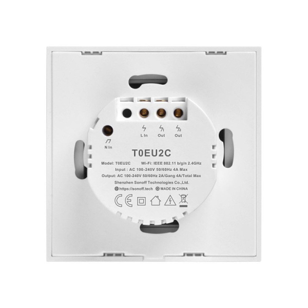 Умный коммутатор Wi-Fi Sonoff T0 EU TX (2-канальный)