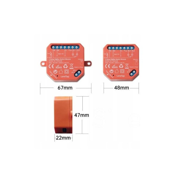 2 bandu Zigbee releja modulis