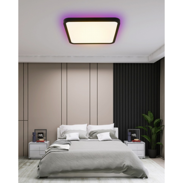 TUDO Умный потолочный светильник с RGB подсветкой 40х40см, 50Вт Tuya WiFi черный