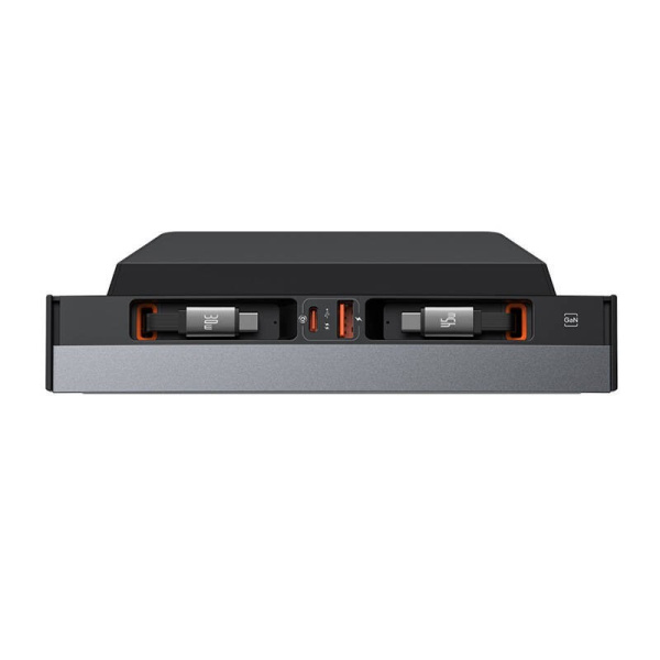 Hub Baseus T-Space ar USB-C līdz USB-C kabeļiem Tesla automašīnām (melns)
