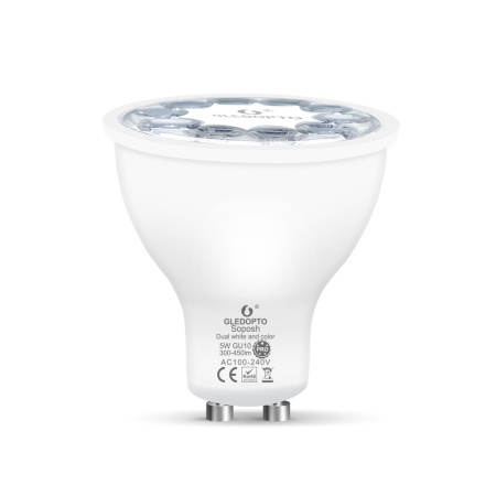 Prožektora LED spuldze, GU10, 5W RGB+CCT, ar Zigbee + RF protokoliem, eWeLink / Tuya / SmartThings /
