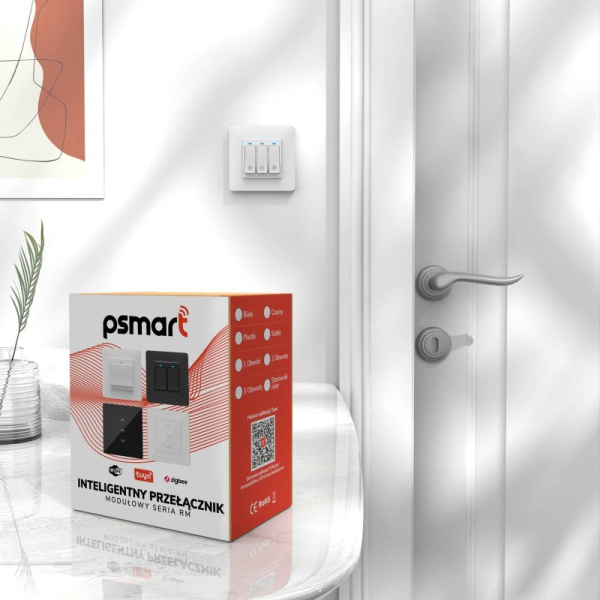 Белый роликовый переключатель 3 кнопки Zigbee