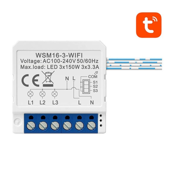 Smart Switch modulis WiFi WSM16-W3 TUYA Avatto