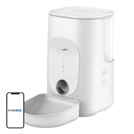 Dogness F16 WiFi 5G 4L viedais pārtikas dozators ar plastmasas trauku (balts)