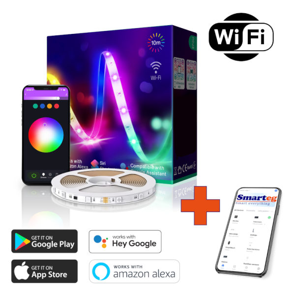 LED RGB sloksne 10 m IP44 (Wi-Fi)