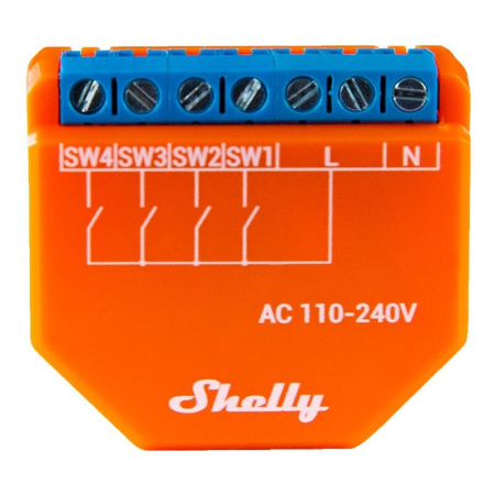 Wi-Fi kontrolieris PLUS I4, 4 ieejas Shelly