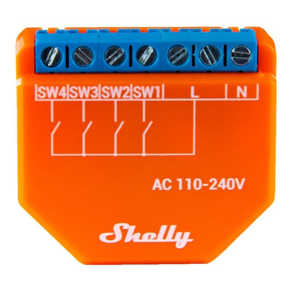 Wi-Fi kontrolieris PLUS I4, 4 ieejas Shelly
