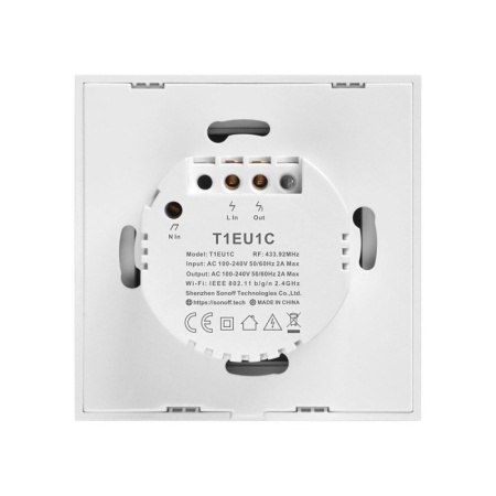 Smart Switch WiFi + RF 433 Sonoff T1 EU TX (1 kanāls)