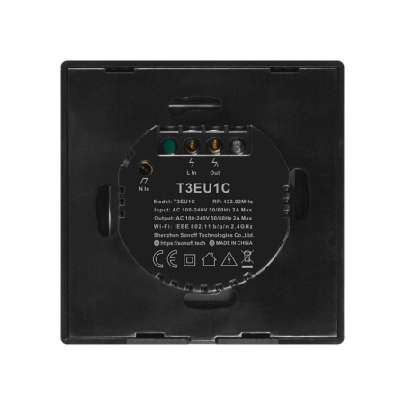 Smart Switch WiFi + RF 433 Sonoff T3 EU TX (1 kanāls)