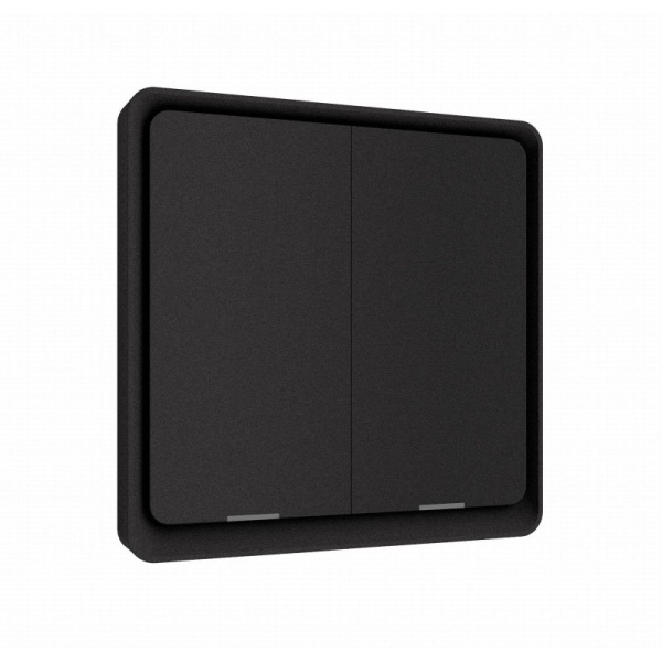 Smart wall 2 button switch Wi-Fi Black