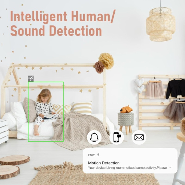 Smart Security indoor camera BABY, 355° 50° P/T, WiFi, 4MP, pink