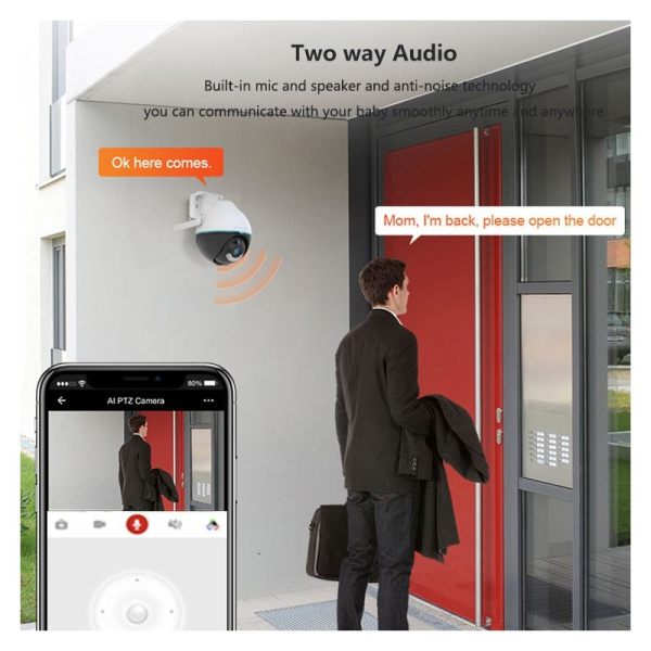 Smart Security outdoor camera Ball, 355° 90° P/T, WiFi, 4MP, ONVIF