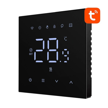 Viedais termostats Avatto WT410-16A-B elektriskā apkure 16A WiFi