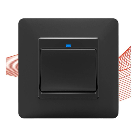 Melns mehānisks sienas slēdzis Zigbee