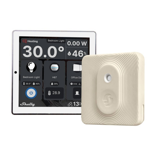 Komplekts Shelly Wall Display Control Panel (balts) + BLU H&T Ivory