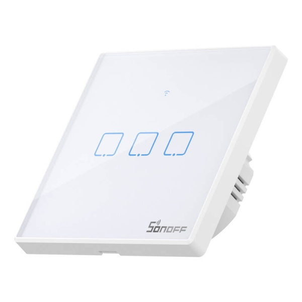 Smart Switch WiFi + RF 433 Sonoff T2 EU TX (3 kanālu) atjaunināts