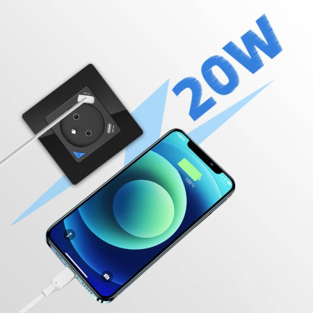 PSMART USB mērīšanas ligzda melna RM WiFi TUYA