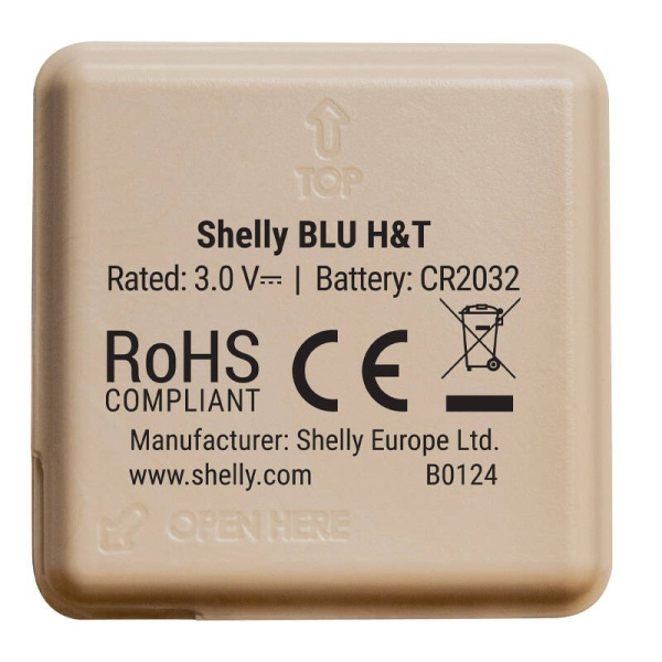 Датчик температуры и влажности Shelly Blu H&T Черный (мокко)