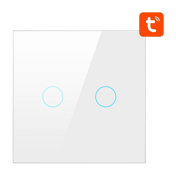 Viedais gaismas slēdzis ZigBee ZTS02-EU-W2 2 virzienu TUYA (balts) Avatto