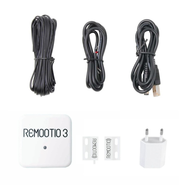 Remootio 3 + sensors + barošanas adaptera komplekts, viedais Wi-Fi + Bluetooth vārtu / garāžas durvju kontrolieris