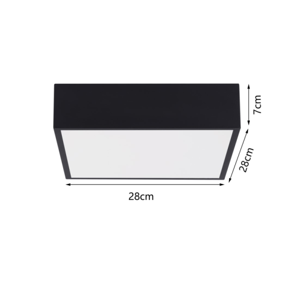 CANTO SLIM Smart ceiling light 28x28cm 22W 1610lm black Zigbee 3.0