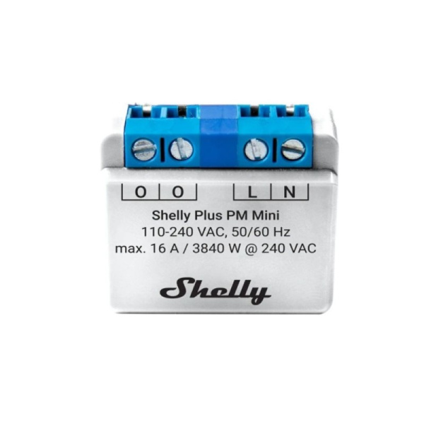 Shelly PLUS PM MINI Wi-Fi + Bluetooth viedais jaudas mērītājs, 1 kanāls (16A)